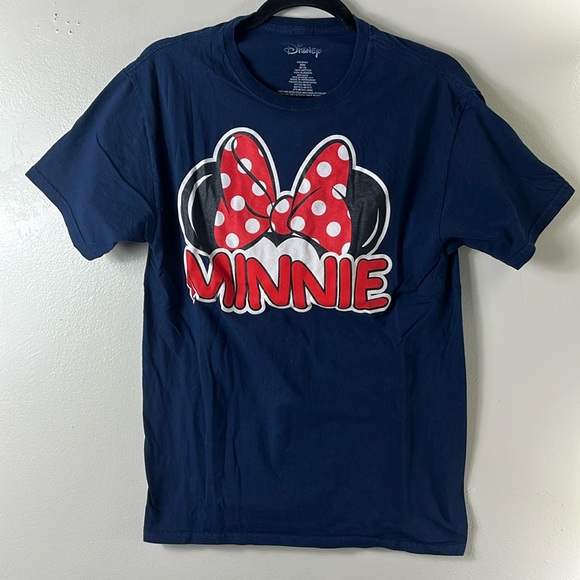 Disney Minnie blue/red polkadot print tee shirt women’s size M - Picture 1 of 7